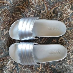 Adidas Slide Sandals, silver